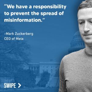 Graphic 3: "Meta’s responsibility: prevent misinformation spread in today’s digital age."