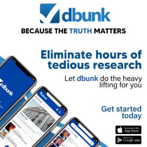 "Eliminate research hours, dbunk simplifies truth-seeking, get started today."